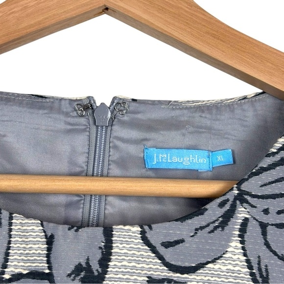 J. MCLAUGHLIN FRANCINE INDIGO LEAFLET SLATE BLUE CAP SLEEVE SHEATH DRESS - Picture 13 of 14